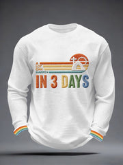 Men's A Lot Can Happen In 3 Days Embroidery Pattern Waffle T-Shirt
