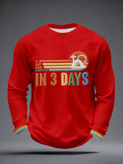 Men's A Lot Can Happen In 3 Days Embroidery Pattern Waffle T-Shirt