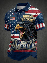 Men's Armed Forces Day Print Short Sleeves Shirt