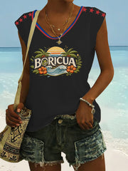 Women's Boricua Print Vest Top