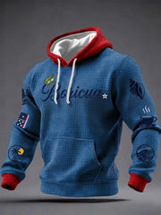 Men's Puerto Rico Printed Checkered Cotton Hoodie