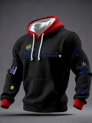 Men's Puerto Rico Printed Checkered Cotton Hoodie