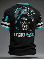 Men's PTSD Awareness Veteran Printed T-shirt