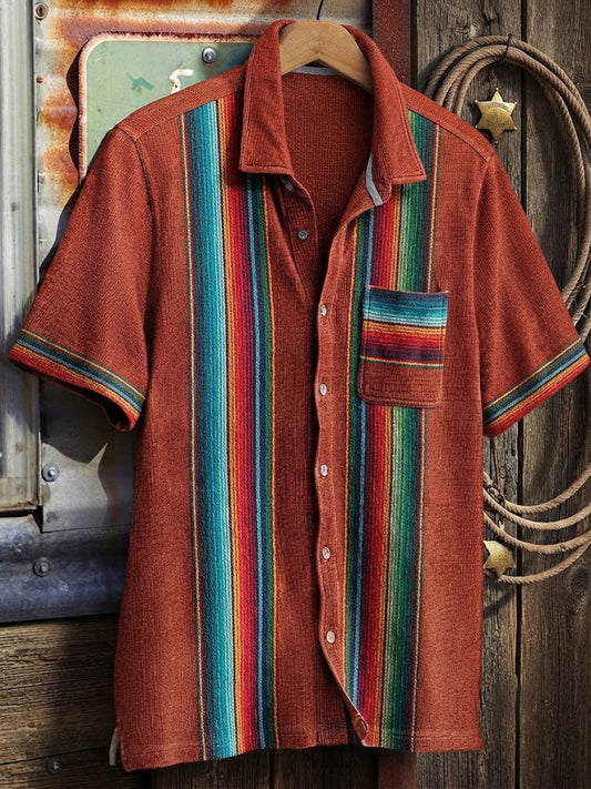 Men's Retro Western Printed Cotton Shirt