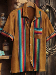 Men's Retro Western Printed Cotton Shirt