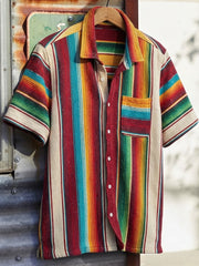 Men's Retro Western Printed Cotton Shirt