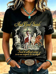 Women's Western Faith & Horse Short-sleeved T-shirt