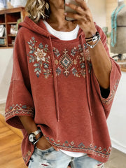 Women's Vintage Western Art Casual Loose Hoodie