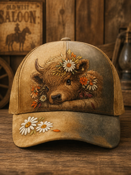 Unisex Western Highland Cattle Design Print Hat