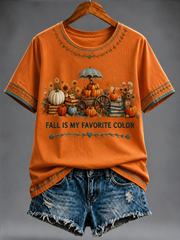 Women's FALL IS MY FAVORITE COLOR Printed short-sleeved T-shirt