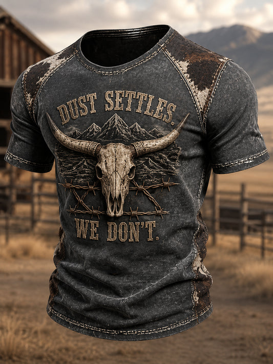 Men's Vintage Western Style Printed T-Shirt