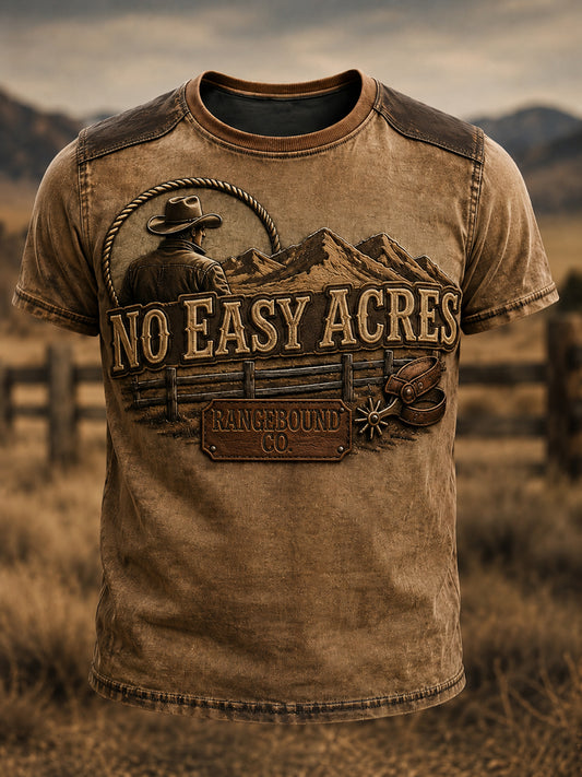 Men's Vintage Western Style Printed T-Shirt
