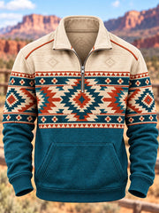 Men's Western-style printed Zip-Up Hoodie