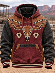 Men's Western-style printed Hoodie with Pockets