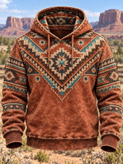 Men's Western-style printed Hoodie with Pockets